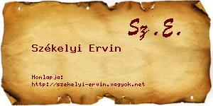 Székelyi Ervin névjegykártya